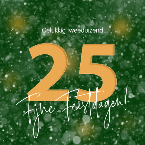 Feestelijke kerstkaart met een groot jaartal erop