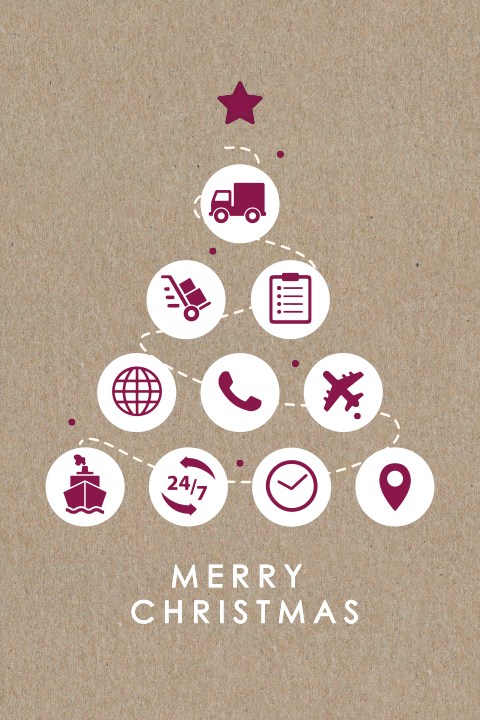 Zakelijke kraft kerstkaart met pictogrammen