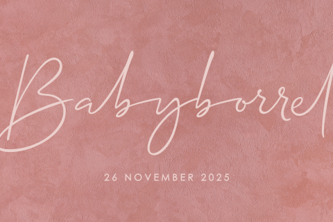 Mooi babyborrelkaartje in roze velvetlook