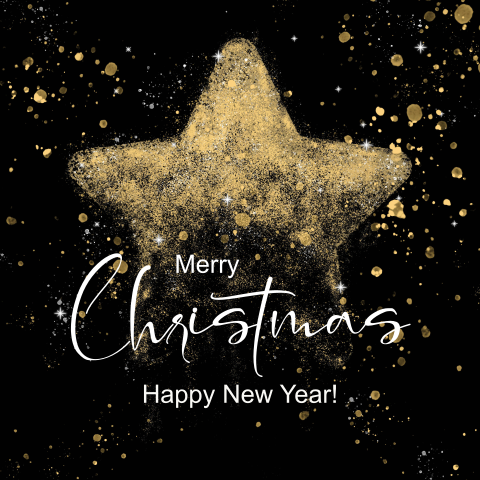 Zakelijke kerstkaart gouden kerstster