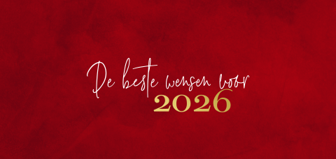 Goudfolie zakelijke nieuwjaarskaart in rood