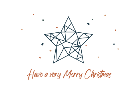 Moderne kerstkaart met geometrische ster