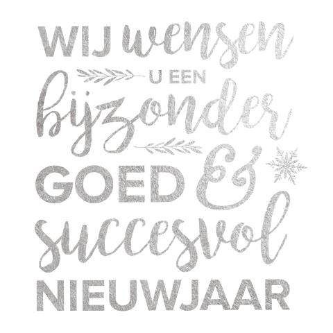 Chique zakelijke kerstkaart met zilverlook kerstwens