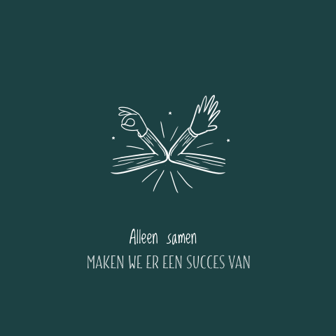 Zakelijke kerstkaart met ellebogen op donkergroene achtergrond