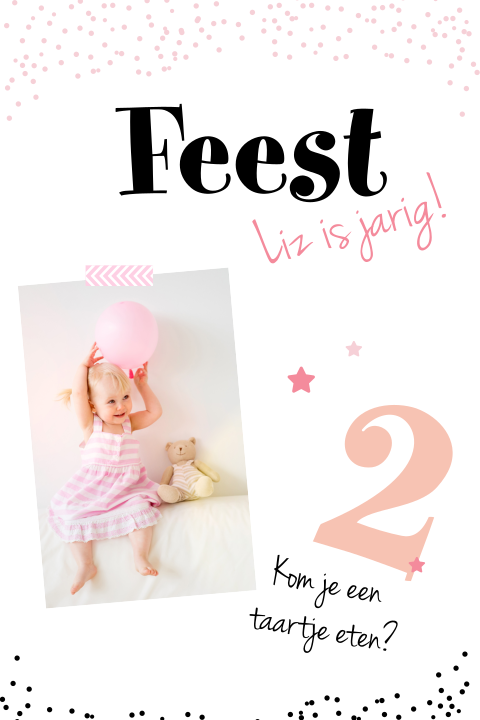 Schattig verjaardagskaartje met foto