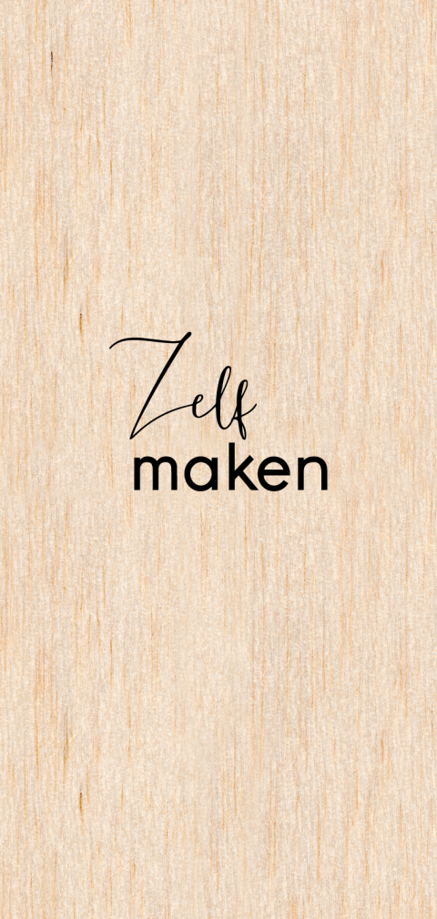 Langwerpig echt houten kaartje zelf maken