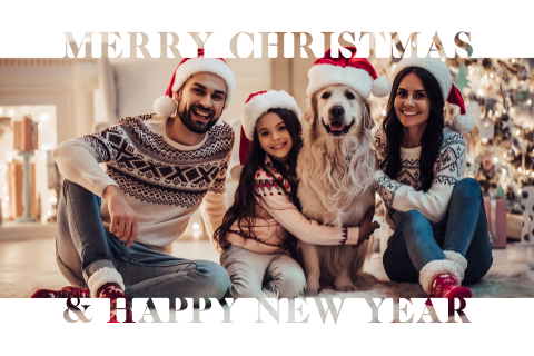Moderne kerstkaart met foto