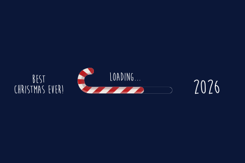 Grappige kerstkaart met zuurstok als laadbalkje