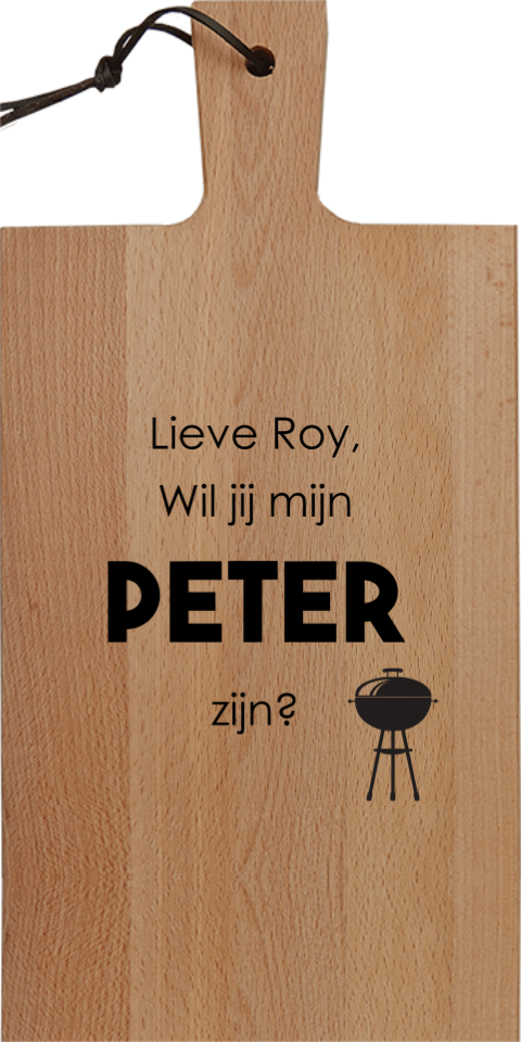 Borrelplank rechthoek Peter vragen met bbq