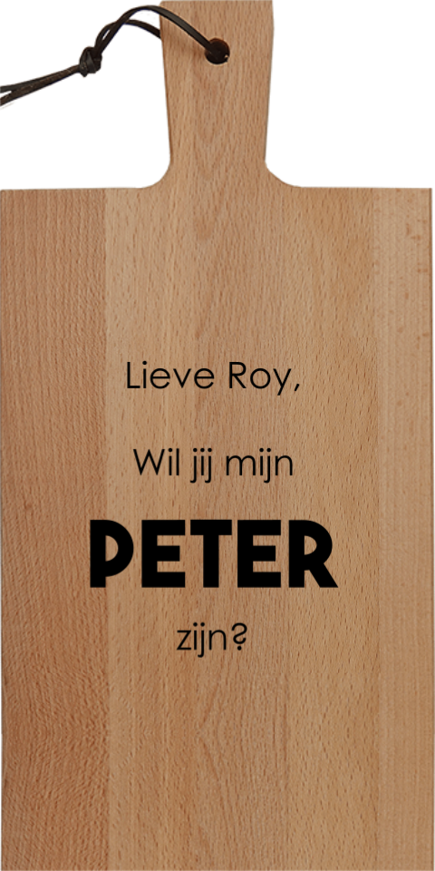 Borrelplank rechthoek Peter vragen