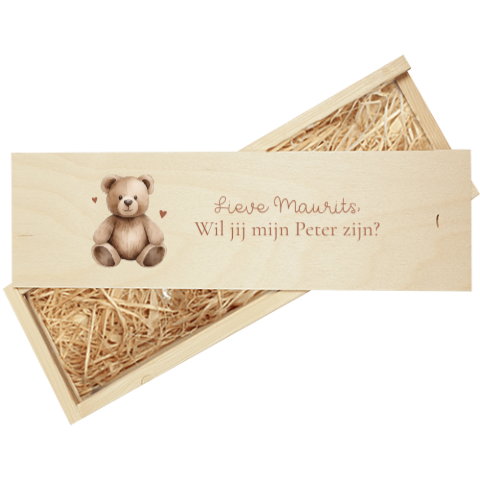 wijnkist met beertje voor meter of peter