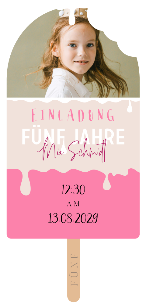 Wassereis Einladungskarte zum Kindergeburtstag