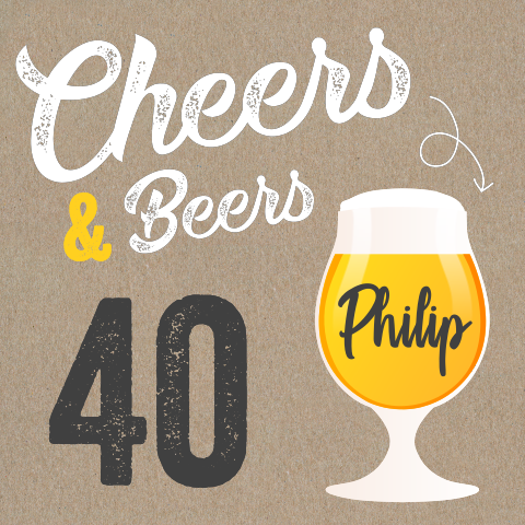 Cheers & Beers Geburtstagseinladung auf Kraftpapier