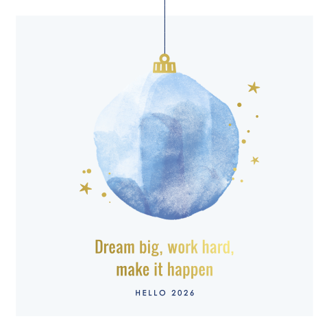 Kunstvolle Weihnachts- und Neujahrskarte mit Aquarell