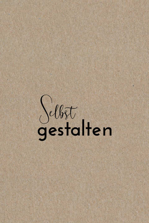 Kraft-Look Kommunionskarte selbst gestalten im Hochformat