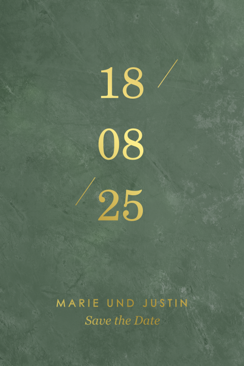 Elegante Save-the-Date Karte mit Foliendruck