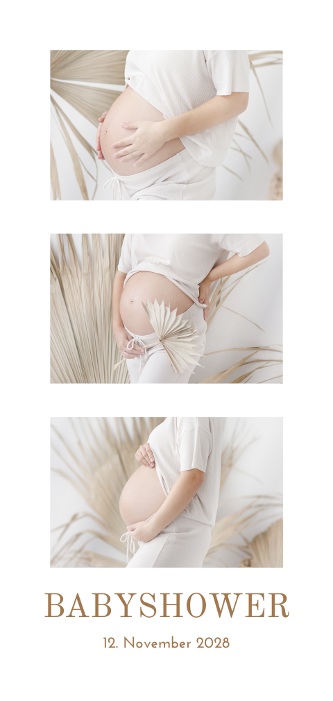 Einladung zur Babyshower mit Hochglanzeffekt und runden Ecken