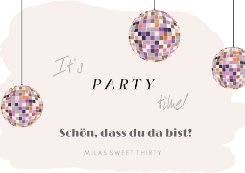 Tischset zum 30. Geburtstag mit Discokugeln