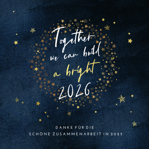 Sympathische Weihnachtskarte mit Sternenhimmel geschäftlich