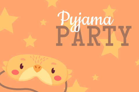 Einladung zur Pyjama Party mit süßer Schlafmaske