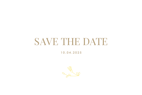 Save the Date Karte mit goldenen Blumen