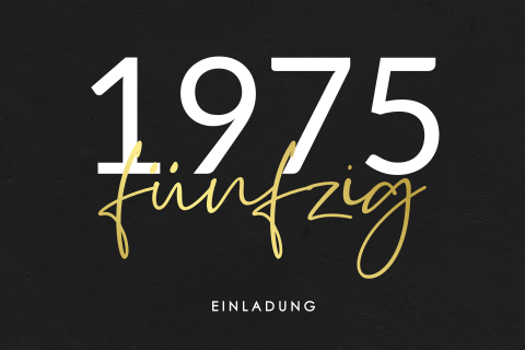 Stilvolle Einladung zum 50. mit Foliendruck