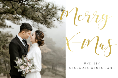 Weihnachtliche Dankeskarte Hochzeit "Merry Xmas"