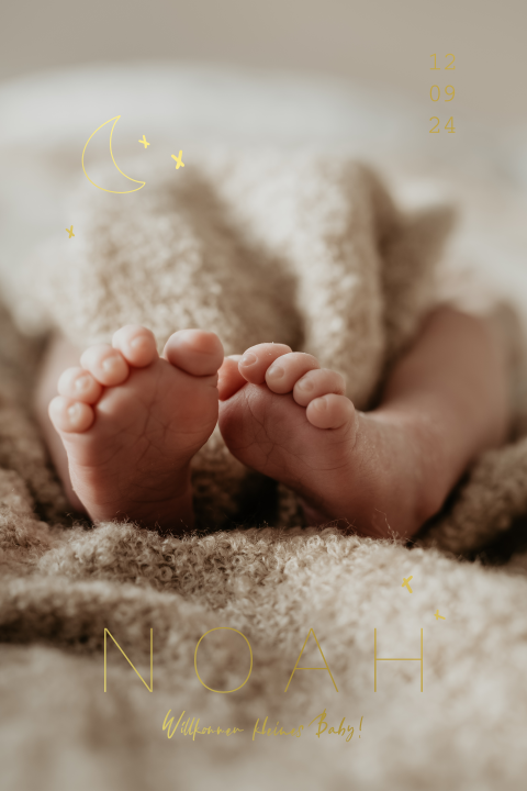 Fotokarte mit abgerundeten Ecken und Goldfolie