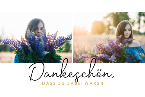 Dankeskarte mit zwei großen Fotos zur Firmung