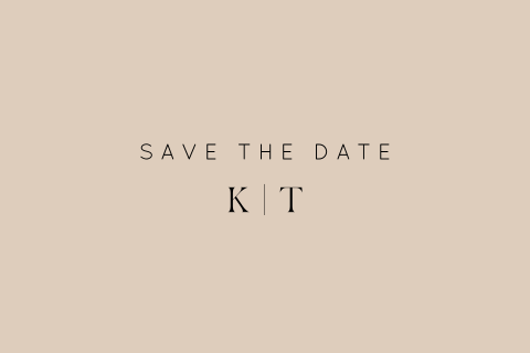 Save the Date Karte in Nude-Beige mit schwarzer Schrift
