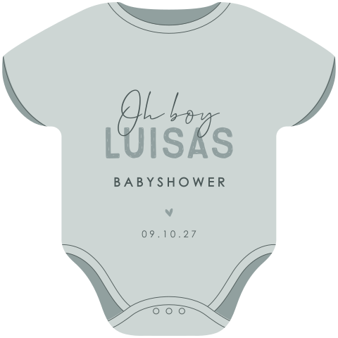 Einladung zur Baby-Shower in Strampler-Form
