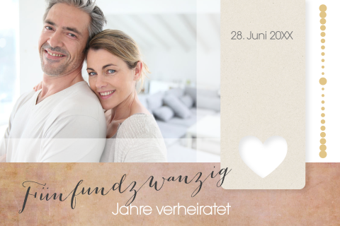 Jubiläumskarte mit Fotorahmen und weichem Farbton