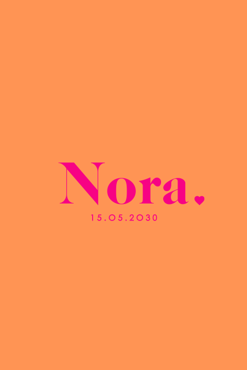 Dankeskarte im Colorblocking Stil mit rosa und orange und runden Ecken