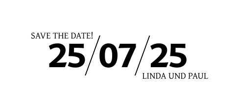 Moderne schwarz-weiße Save-the-Date Hochzeitskarte