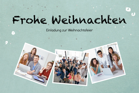 Einladung zur Weihnachtsfeier mit Teamfotos