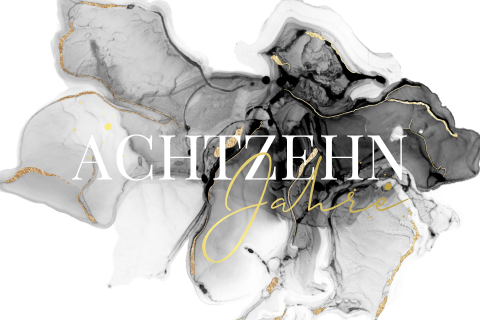 Supermoderne Geburtstageinladung mit Aquarell und Goldfolie
