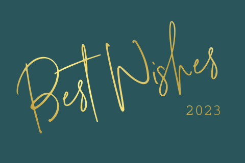 Moderne Neujahrskarte "Best Wishes" mit Goldfolie