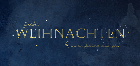 Hochwertige Weihnachtsgrüße verziert mit Goldsternen