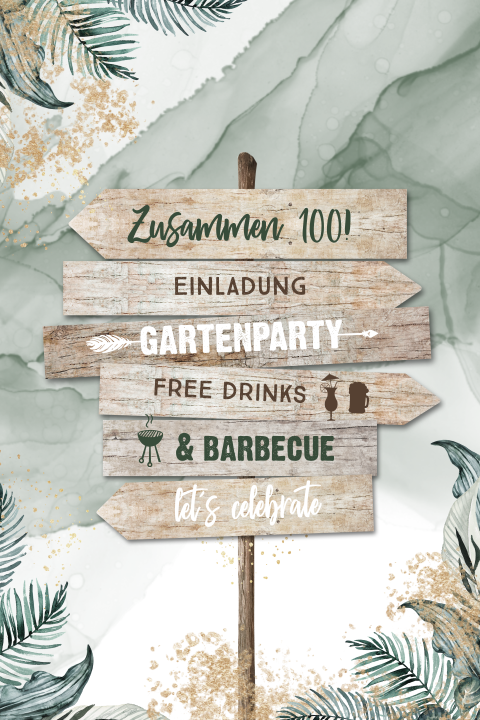 Originelle Einladung zum Doppelgeburtstag mit Wegweiser
