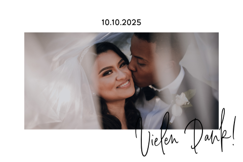 Dankeskarte zur Hochzeit mit vier Hochzeitsfotos