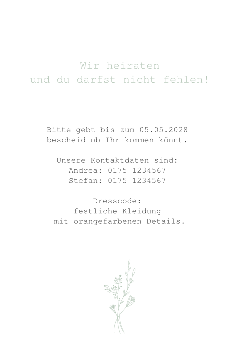 Einleger in Grün Weiß mit Blumen