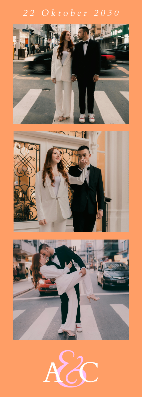 Magnetkarte im Colorblocking Stil als Danksagung Hochzeit