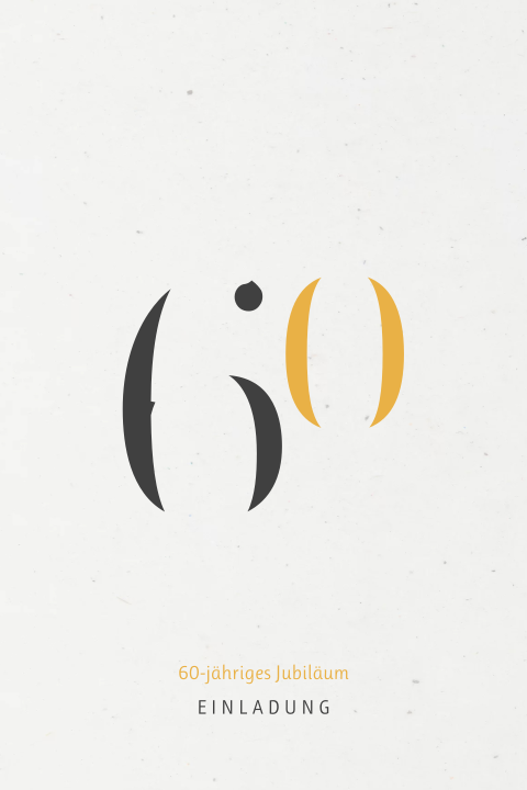 Einladung zum Firmenjubiläum 60 Jahre minimales Design