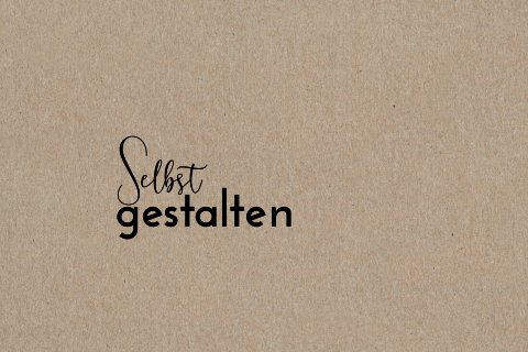 Echtes Kraftpapier Hochzeitskarte doppelt Querformat