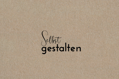 Kraft-Look Kommunionskarte doppelt Querformat Falz links
