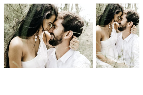 Hochzeit Dankeskarte mit Platz für zwei Fotos