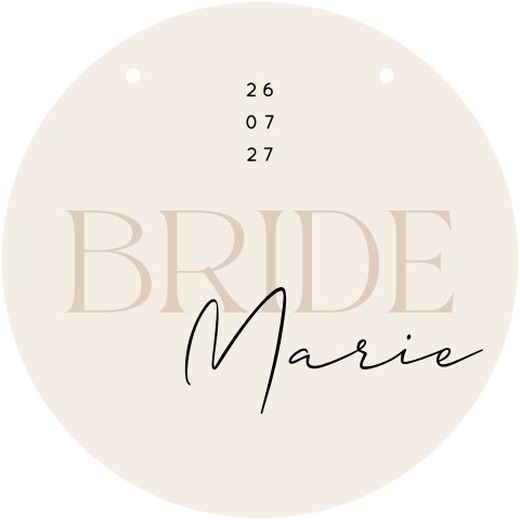 Runde Stuhldekoration für Hochzeit in eleganten Farben "Bride"