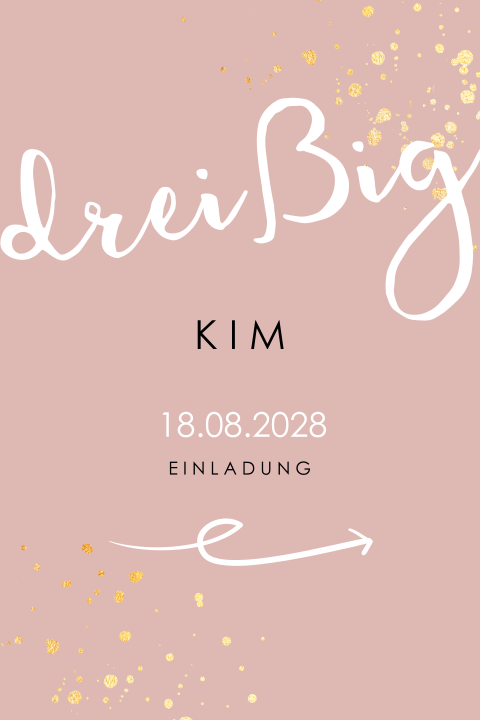 Elegante Einladung zum 30. Geburtstag in Rosa