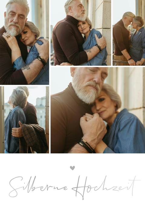 Hochformat Einladung zur Silberhochzeit 5 Fotos