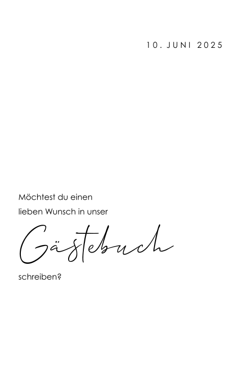 Hinweisposter Gästebuch 20x30cm